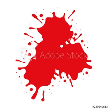 red spot paint on white background