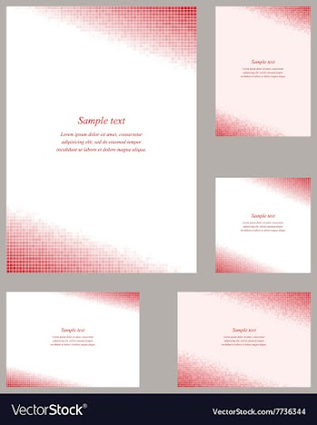 Red square mosaic page corner template set vector image