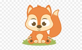 Red Squirrel Clipart Baby Squirrel - Cute Baby Fox Clipart