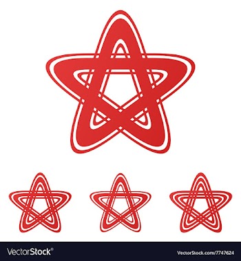 Red star logo design set vector image