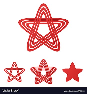 Red star loop logo design set vector image