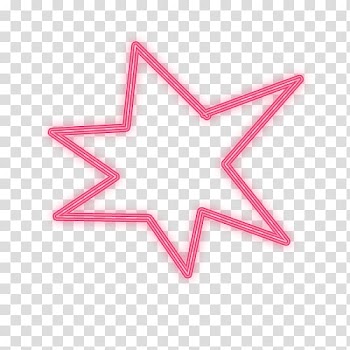 Red star neon signage illustration, Scape GIMP, neon lights transparent background PNG clipart