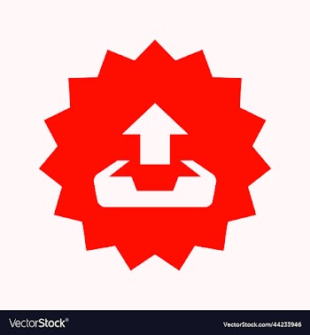 red star uploads a flat icon