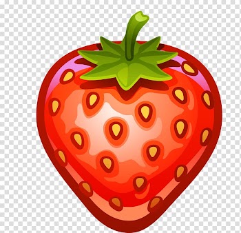 Red strawberry illustration, Fruit Connect Deluxe Match 3 Fruit Fruit Blast Bubble Fruit Match Fruit Jelly, strawberry transparent background PNG clipart