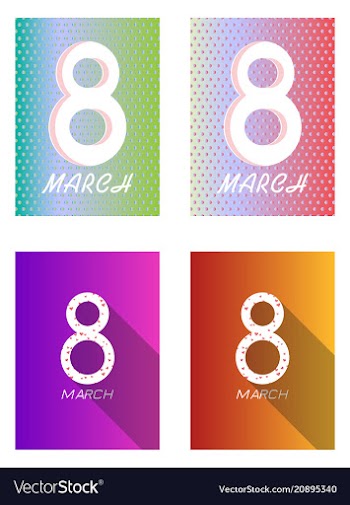 Red style 8 march design elements 8 march vector image