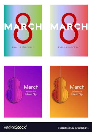 Red style 8 march design elements 8 march vector image