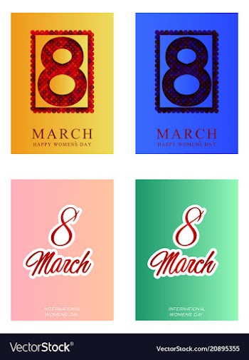 Red style 8 march design elements 8 march vector image