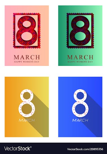 Red style 8 march design elements 8 march vector image