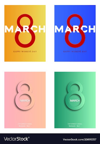 Red style 8 march design elements 8 march vector image