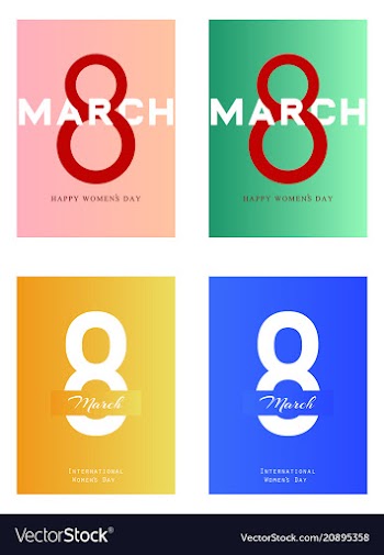 Red style 8 march design elements 8 march vector image