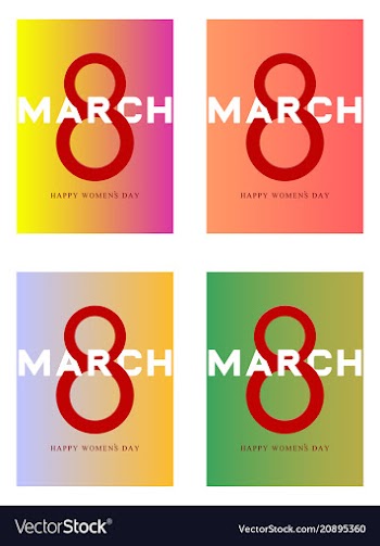 Red style 8 march design elements 8 march vector image