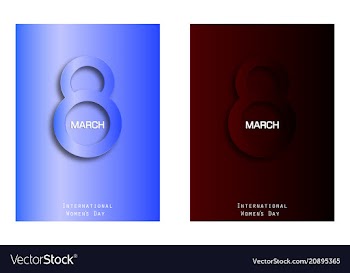 Red style 8 march design elements 8 march vector image