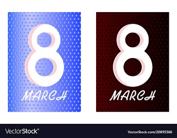 Red style 8 march design elements 8 march vector image