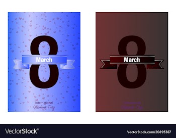 Red style 8 march design elements 8 march vector image