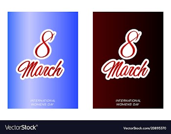 Red style 8 march design elements 8 march vector image