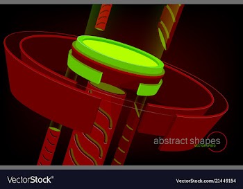 Red swirling shapes scene vector image