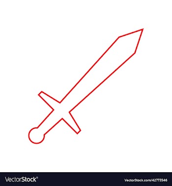red sword line art icon