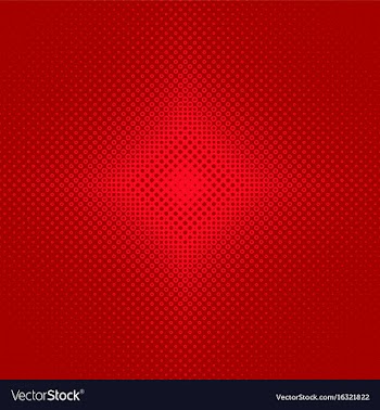 Red symmetrical halftone circle pattern vector image