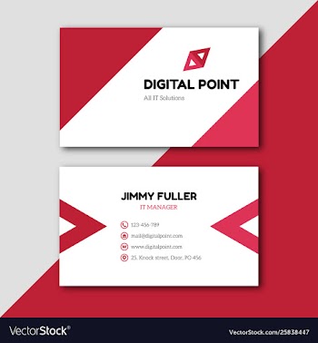 Red technology business card image vector image