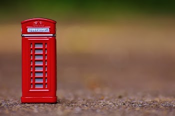 Red Telephone Booth Miniature Focus Photo