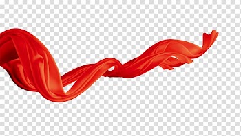 Red textile illustration, Red ribbon strip transparent background PNG clipart