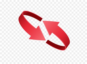 Red three-dimensional texture rotation arrow 