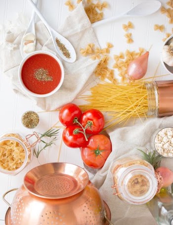 red tomato and pasta