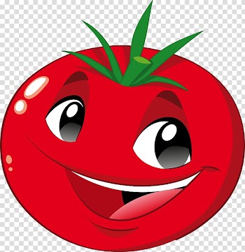 Red tomato character illustration, Fruit Smiley Vegetable Tomato, Funny smiley fruits and vegetables melons transparent background PNG clipart