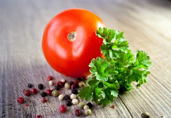 Red Tomato on Gray Surface