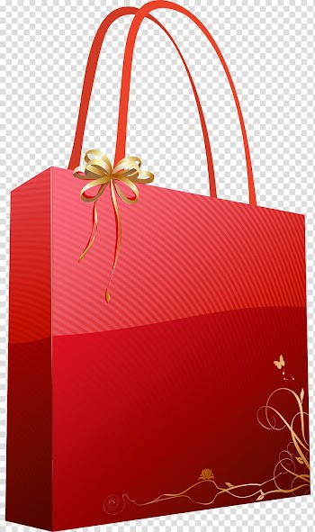 Red tote bag illustration, Gift Bag , Red Giftbag transparent background PNG clipart