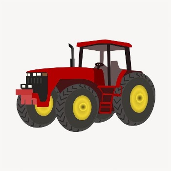 Red tractor clipart, agricultural vehicle | Free Vector - rawpixel