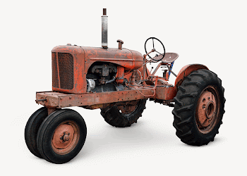 Red tractor collage element psd | Free PSD - rawpixel