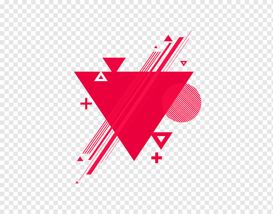 red triangle illustration, Geometric shape Geometry, Geometric graphic material, text, triangle, heart png