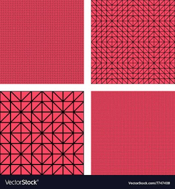 Red triangle mosaic pattern set vector image