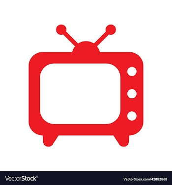 red tv or television solid icon