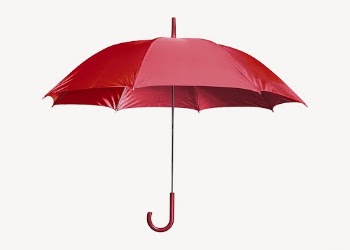 Red umbrella sticker, object collage | Free PSD - rawpixel