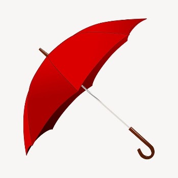 Red umbrella sticker, object illustration | Free PSD - rawpixel