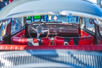red vehicle interior