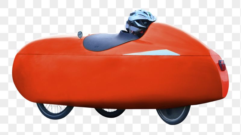 Red velomobile png sticker, transparent | Free PNG - rawpixel