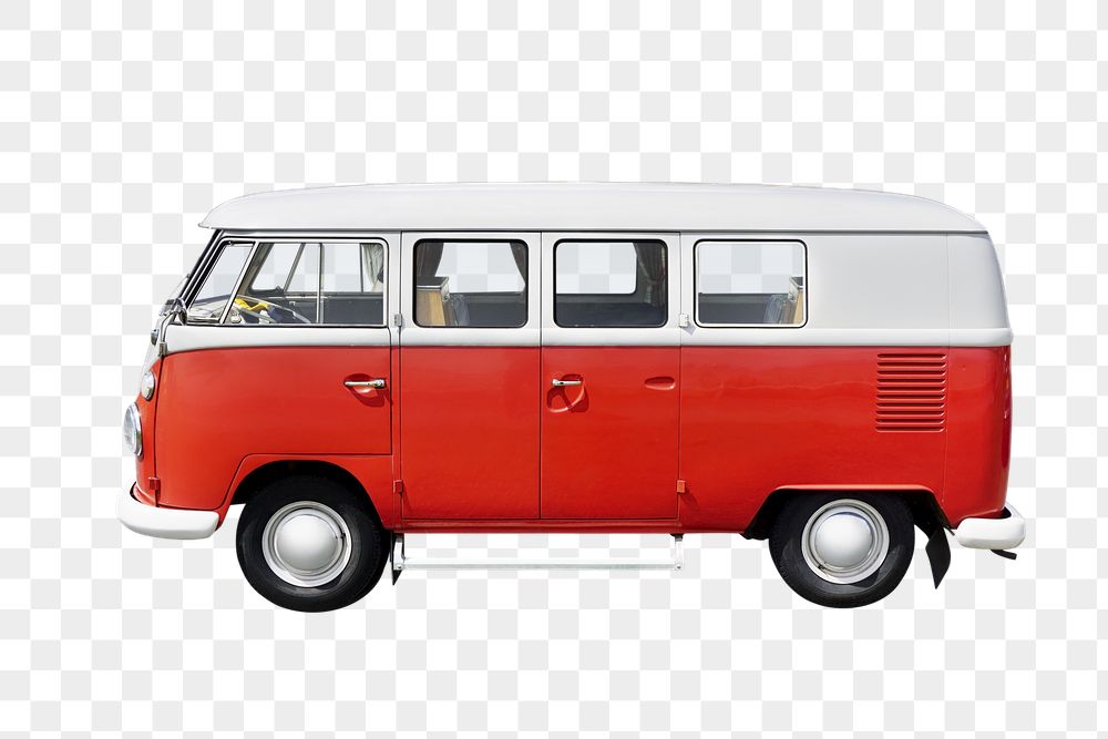 Red vintage van png sticker, | Free PNG - rawpixel