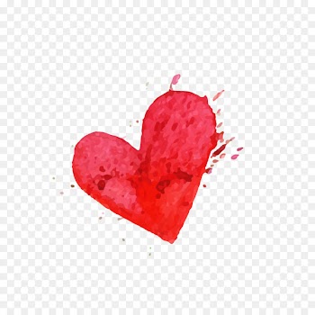 Red Watercolor painting Drawing - Heart-shaped 