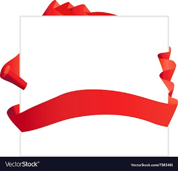  					Red waved ribbon around banner vector image														