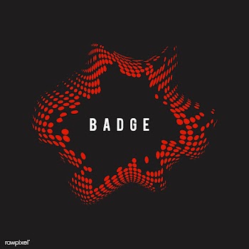 Red wavy halftone badge on black background v.. | Free stock vector - 542734