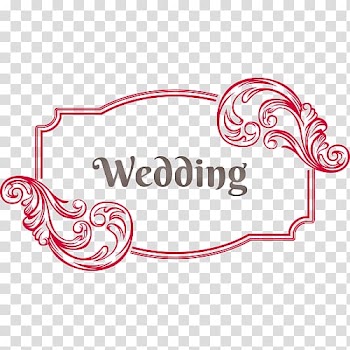 Red wedding border frame, Euclidean Designer, Vintage wedding material transparent background PNG clipart