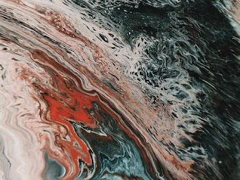 Red, White, and Gray Watercolor Abstract Paiting