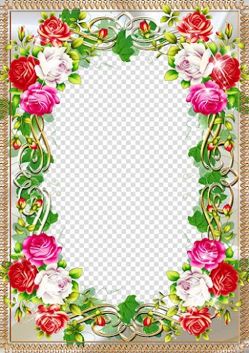 Red, white, and pink roses print frame illustration, frame Paper, Mood Frame transparent background PNG clipart