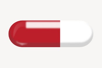 Red white capsule sticker, medical | Free Vector - rawpixel