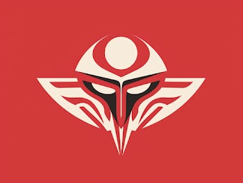 Red & white design generated by A.I, idea for your logo