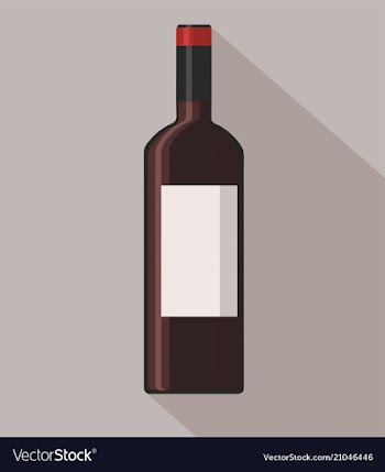 Red wine bottle on background vector image