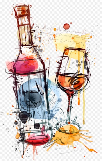 Red Wine Bottle Rosé Clip art - Watercolor wine glass and bottle Pino 